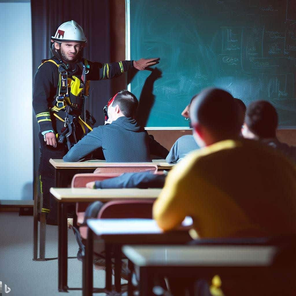The hero image could showcase a classroom setting with a trainer leading a confined space training session. The participants could be engaged in interactive activities or wearing virtual reality headsets to simulate real-life scenarios. The image should depict a dynamic learning environment with a focus on knowledge sharing and hands-on experience.