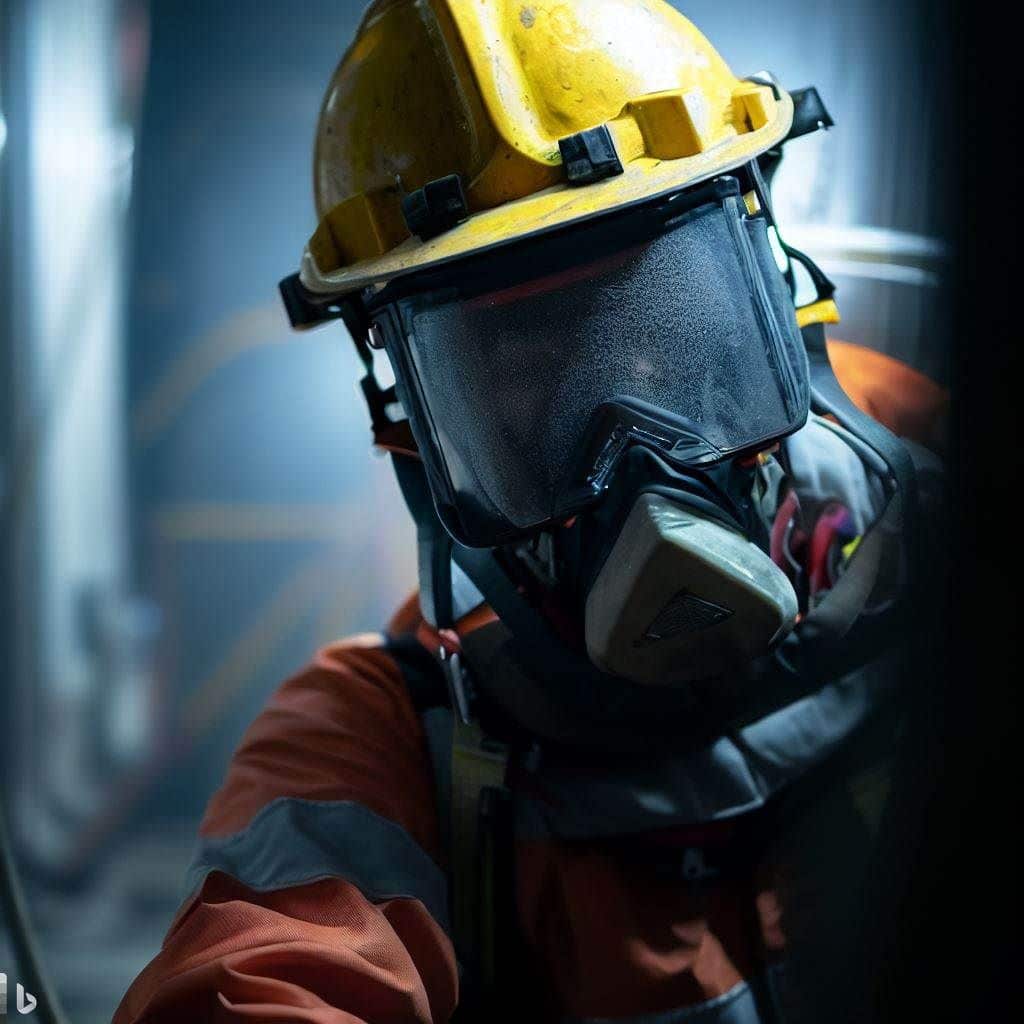 The hero image features a close-up of a worker wearing personal protective equipment (PPE), such as a helmet and safety harness, while inside a confined space. The image conveys a focus on individual training and skills development, with the worker demonstrating confidence and expertise in navigating the confined space environment.