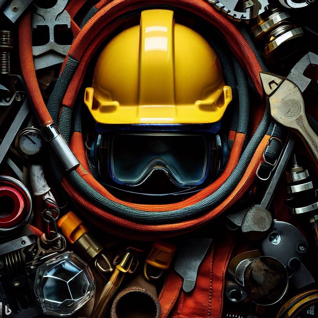 The hero image features a visually appealing arrangement of essential safety equipment and tools used in confined space rescue operations. The image includes items such as personal protective equipment (PPE) like safety harnesses, helmets, and respiratory protection, as well as gas monitors, ventilation equipment, and rescue tools like tripods, winches, and stretchers. The composition is well-lit and organized, highlighting the importance of having the right equipment readily available for efficient and safe rescue operations. The image aims to emphasize the significance of proper preparation and the role of equipment in mitigating risks.