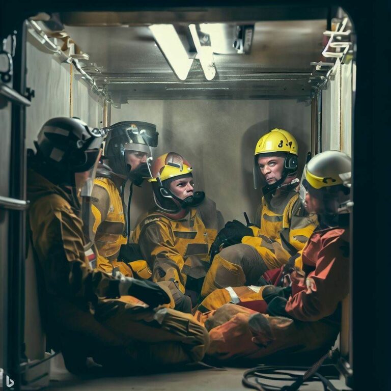 The hero image showcases a group of workers in protective gear inside a confined space, engaged in a training session. They are wearing helmets, safety harnesses, and respiratory masks, emphasizing the importance of proper safety equipment. The image conveys a sense of preparedness and professionalism, highlighting the commitment to workplace safety in confined spaces.